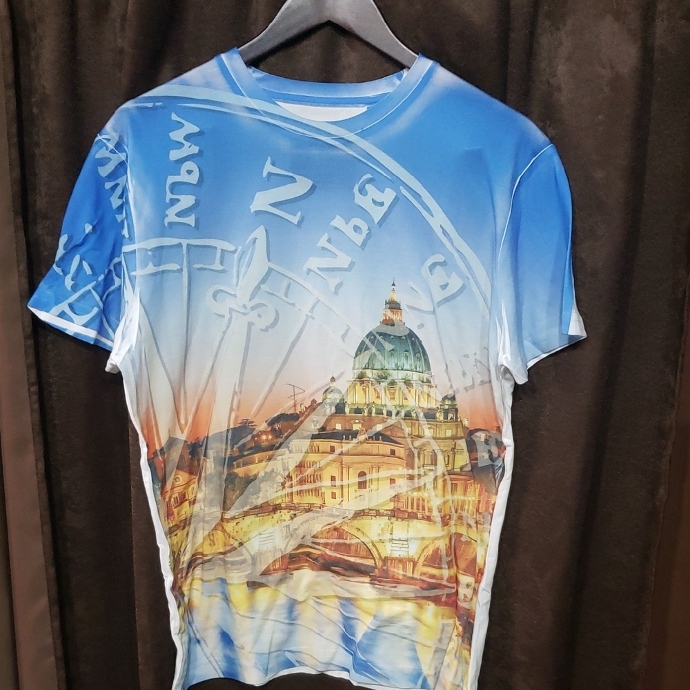 Xios True Heritage Custom Tailor Men's XL Short Sleeve Tee T-Shirt Europe City